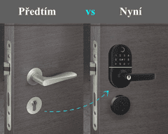 BOT TTLock pametni ročaj H4 okrogel, črn