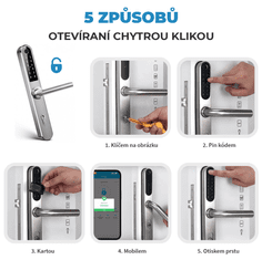 BOT TTLock pametni ročaj H4 okrogel, črn