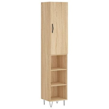 Vidaxl Visoka omara sonoma hrast 34,5x34x180 cm inženirski les