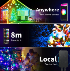 BOT  Pametna LED zunanja/notranja božična in zabavna veriga 10 metrov Tuya Smart RGB