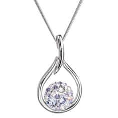 Evolution Group Brezčasna srebrna ogrlica s kristali Swarovski 32075.3 vijola (verižica, obesek)