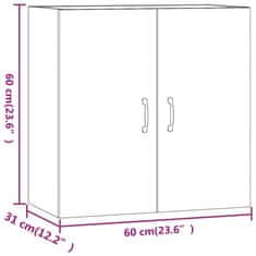 Vidaxl Stenska omarica bela 60x31x60 cm inženirski les