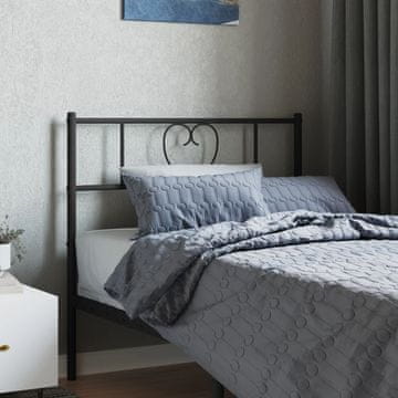 Vidaxl vidaXL Kovinsko vzglavje postelje črno 90 cm