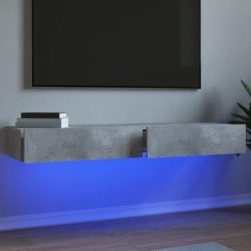 Vidaxl vidaXL LED TV omarice, 2 kosa, betonsko siva, 60 x 35 x 15,5 cm