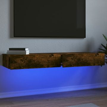 Vidaxl vidaXL TV omarice z LED-sijalko, 2 kosa, dimljen hrast, 60x35x15,5 cm