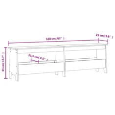 Vidaxl Klop za hodnik 160x28x45 cm masiven les bor