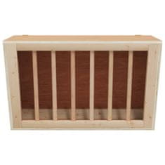Vidaxl Krmilnik za seno za zajce 37x18,5x23 cm iz trdnega lesa jelke