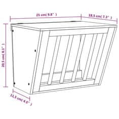Vidaxl Krmilnik za seno za zajce 25x18,5x20,5 cm iz trdnega lesa jelke