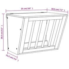 Greatstore Krmilnik za seno za zajce 25x18,5x20,5 cm iz trdnega lesa jelke