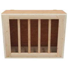 Vidaxl Krmilnik za seno za zajce 25x18,5x20,5 cm iz trdnega lesa jelke