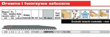 shumee MILWAUKEE RECIMER LIST ZA ŽAGO 240/8 5mm HCS 3 kos. LES