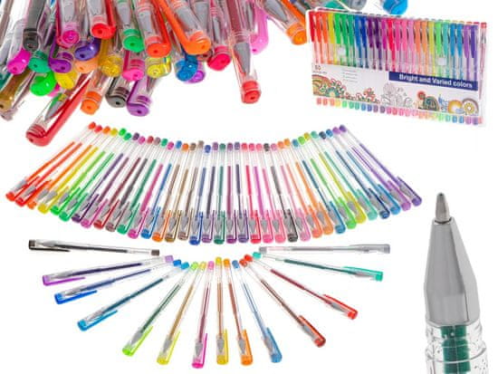 WOWO Gel Pen Glitter Colorful - Set 50 barvitih gel pisal z bleščicami
