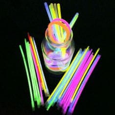 Kruzzel Fluorescentne svetleče palčke za zapestnice 20cm MIX 100kos