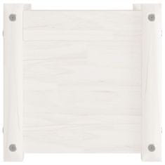 Vidaxl Vrtno cvetlično korito belo 31x31x31 cm trdna borovina