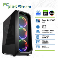 PCplus Storm namizni gaming računalnik, i7-12700F, 16GB, SSD1TB, RTX4060, FreeDOS (145265)