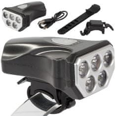 Verkgroup USB aku. 5 LED vodoodporna IPX-4 kolesarska svetilka