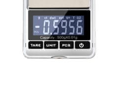 Verkgroup Digitalna mini LCD žepna tehtnica osvetljena 0,01-500g