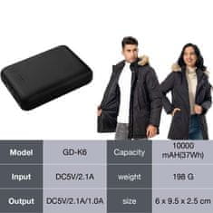 Dollcini posebej za grelna oblačila power bank, zunanja baterija, 2 x USB, 1 x tip C, 10.000 mAh