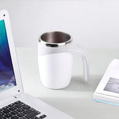 Netscroll Termo lonček z gumbom za mešanje napitka, skodelica za kavo, termo lonček za kavo ali kakav, idealno za kavo v prahu, idealna za vsako delovno mizo, odlična ideja za darilo, MixMug