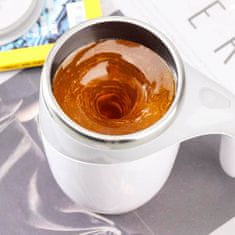 Netscroll Termo lonček z gumbom za mešanje napitka, skodelica za kavo, termo lonček za kavo ali kakav, idealno za kavo v prahu, idealna za vsako delovno mizo, MixMug