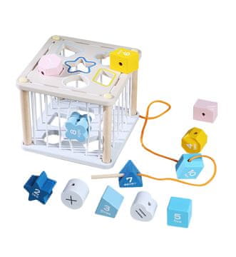 Aga4Kids Lesena vstavljiva motorična kocka