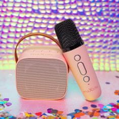 maXlife MXKS-100 Bluetooth Karaoke mikrofon + zvočnik, roza