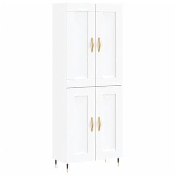 Vidaxl Visoka omara bela 69,5x34x180 cm inženirski les