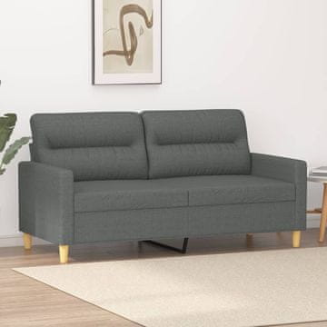 Vidaxl vidaXL Dvosed, temno siv, 140 cm, oblazinjen s tkanino