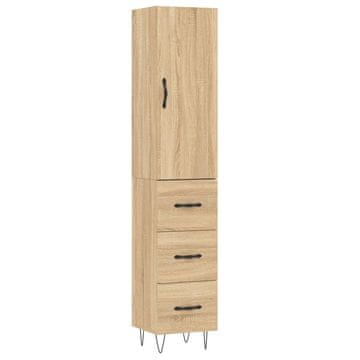 Vidaxl Visoka omara sonoma hrast 34,5x34x180 cm inženirski les
