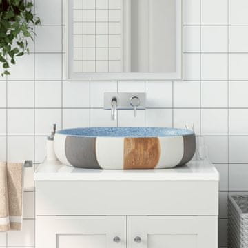 Vidaxl vidaXL Umivalnik za pult, večbarven, ovalen, 59x40x14 cm