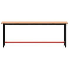 Vidaxl Delovni pult 220x55x81,5 cm trdna bukovina in kovina