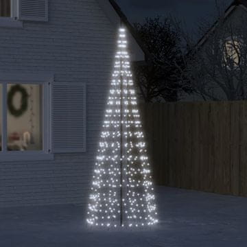 Vidaxl vidaXL Lučke za božično drevo, montaža na drog, 550 hladno belih LED diod, 300 cm