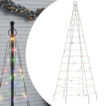 Vidaxl LED božično drevo 200 LED barvita 180 cm