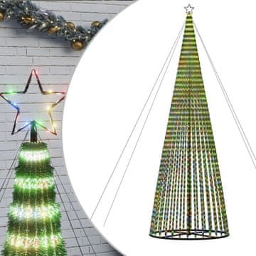 Vidaxl LED božično drevo 1544 LED barvita 500 cm