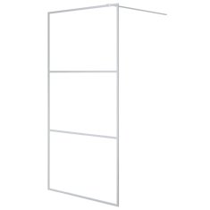 Vidaxl Pregrada za tuš srebrna 100x195 cm prozorno ESG steklo