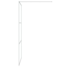 Vidaxl Pregrada za tuš srebrna 100x195 cm prozorno ESG steklo