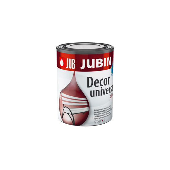 JUB JUBIN Decor universal rumen 2 sijajen 0,65 L pokrivna barva za les in kovino