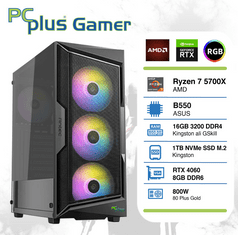 PCplus Gamer namizni računalnik, R7 5700X, 16GB, SSD1TB, RTX4060, FreeDOS (145268)