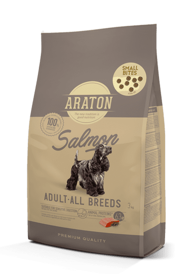 Araton Hrana za odrasle pse vseh pasem Losos - majhni briketi 3kg