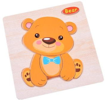 Lesena sestavljanka Medvedek 9 kosov