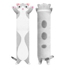 Aga4Kids Plišasti vzglavnik Cat Grey 90 cm