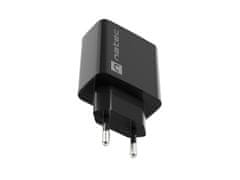 Natec Univerzalni polnilec RIBERA 20W 1X USB-A + 1X USB-C, črn