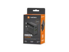 Natec Univerzalni polnilec RIBERA 20W 1X USB-A + 1X USB-C, črn