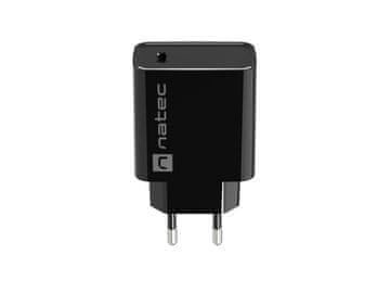Natec RIBERA 20W 1X USB-C univerzalni polnilec, črn