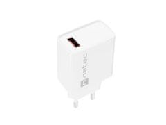 Natec Univerzalni polnilec RIBERA 18W 1X USB-A, bel