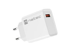 Natec Univerzalni polnilec RIBERA 18W 1X USB-A, bel