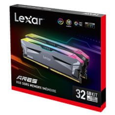 Lexar ARES DDR5 32GB (komplet 2x16GB) UDIMM 6000MHz CL30 XMP 3.0 & EXPO - RGB, hladilnik, črna