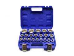 GEKO Vtičnice 8-36mm, komplet 21 kos, CrV, 12-robni v ohišju G13547