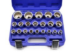 GEKO Vtičnice 8-36mm, komplet 21 kos, CrV, 12-robni v ohišju G13547