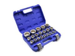 GEKO Vtičnice 8-36mm, komplet 21 kos, CrV, 12-robni v ohišju G13547
